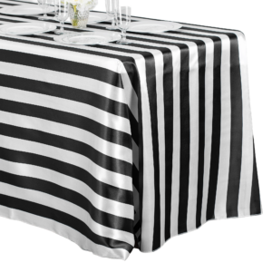 Stripped Satin Tablecloth - 90" x 156"